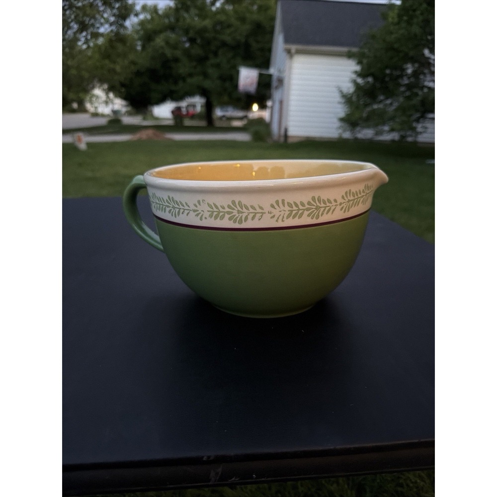 Pfaltzgraff Circle of Kindness Tipperary Bakers Batter Bowl Green VTG Pancakes